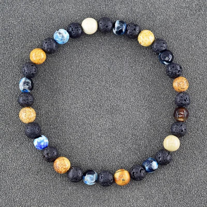 ✨ Natural African Pine Stone Beaded Bracelet – Authentic Picture Stone Bohemian Bangle for Men & Women – Volcanic Elastic Jewelry, Perfect Friendship Gift 4