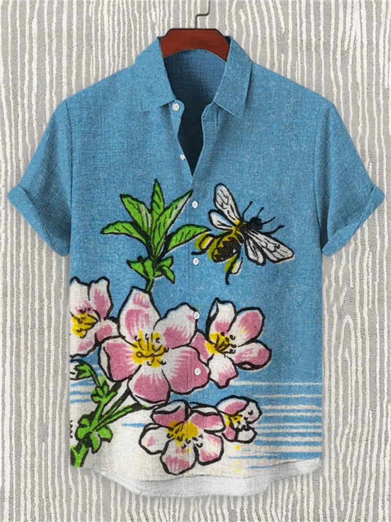 🏝️ The Tropical Flora Masterpiece: Premium Men’s Hawaiian Shirt – High-Definition Botanical Graphic Print, Ultra-Breathable Cooling Fabric, and Sophisticated Modern-Fit Holiday Button-Down CSFQQQD1487
