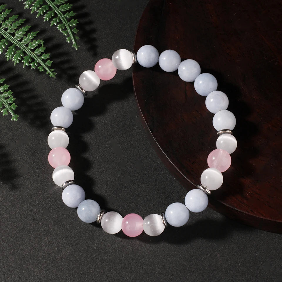 ✨ Elegant Natural Stone Tiger’s Eye Round Bead Bracelet – Four Seasons Striped Colorful Brazalete for Women & Men