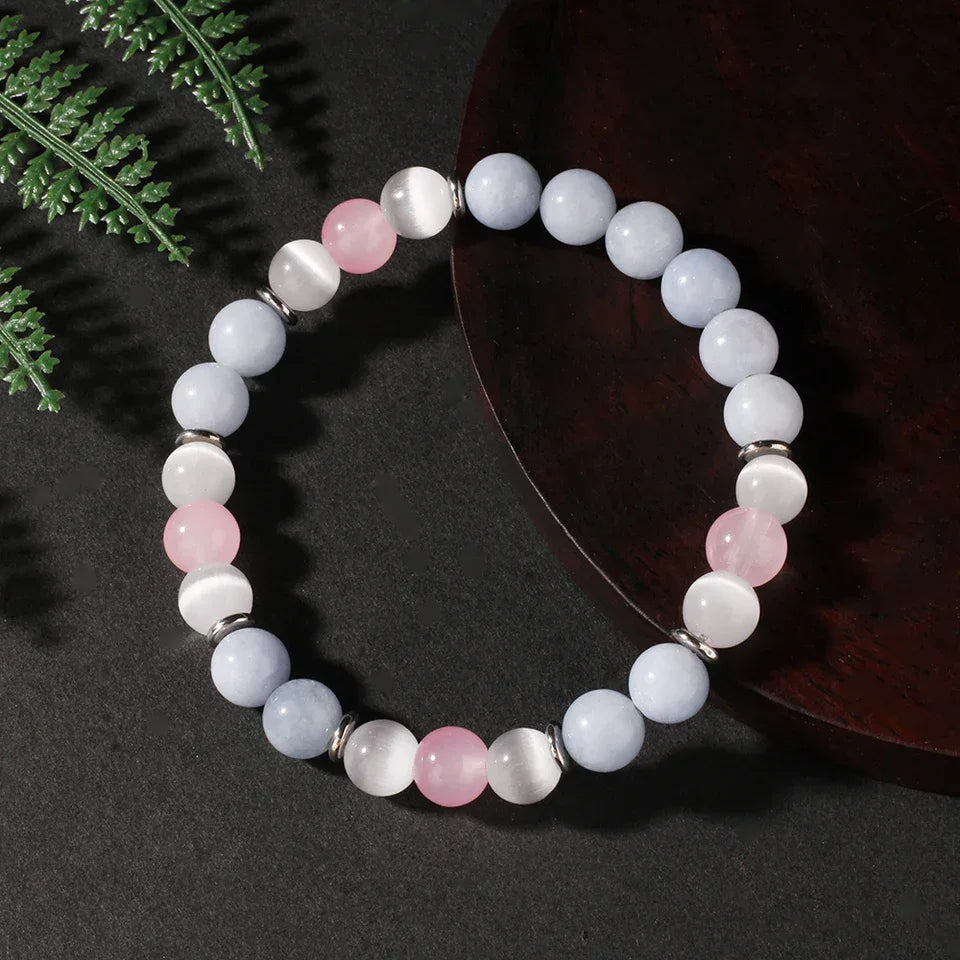 ✨ Elegant Natural Stone Tiger’s Eye Round Bead Bracelet – Four Seasons Striped Colorful Brazalete for Women & Men