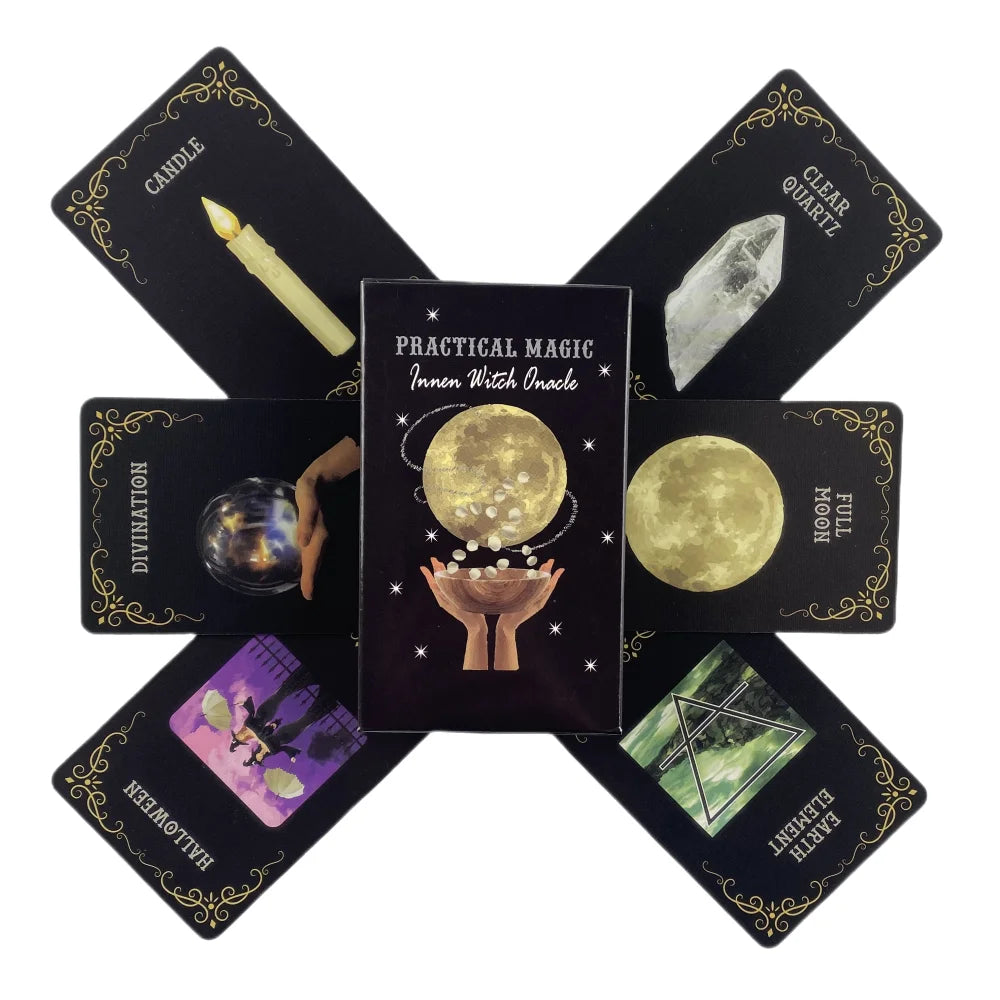 Practical Magic Inner Witch Oracle & Tarot Deck – 78-Card English Edition with Guidebook & Spread Cards