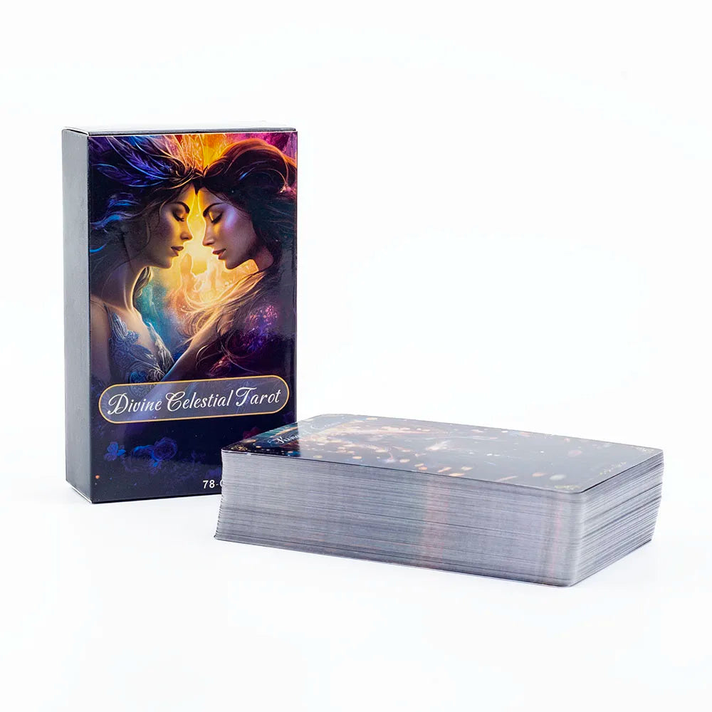 Divine Celestial Tarot Cards Deck - 78 Cards for Fortune Telling, Divination, and Classmate Gatherings (10.4x6.1CM)