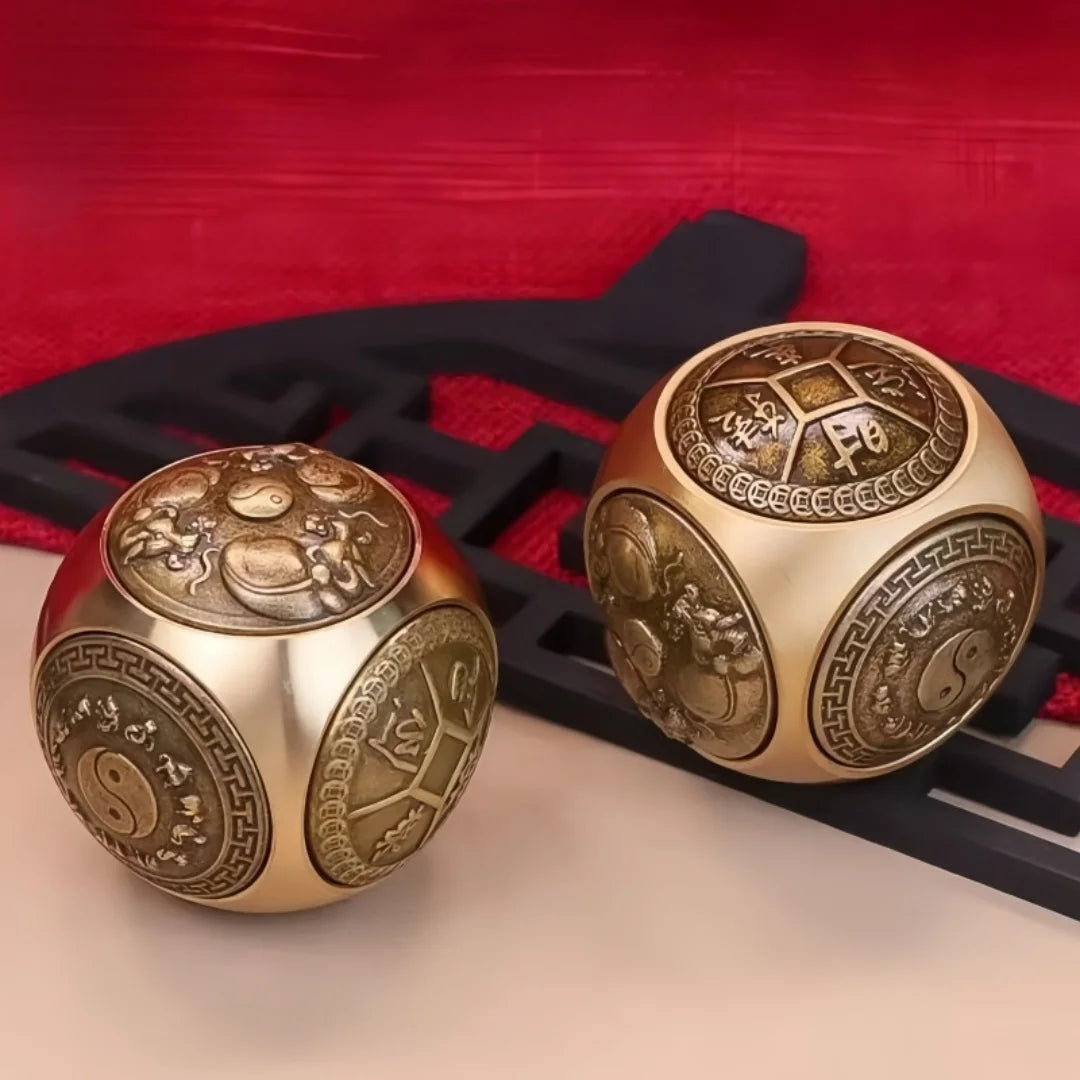 Six-Faced Chinese Lucky Coin Spinner – Rotating Fidget Toy for Stress Relief, Anxiety Reduction, and Focus Enhancement
