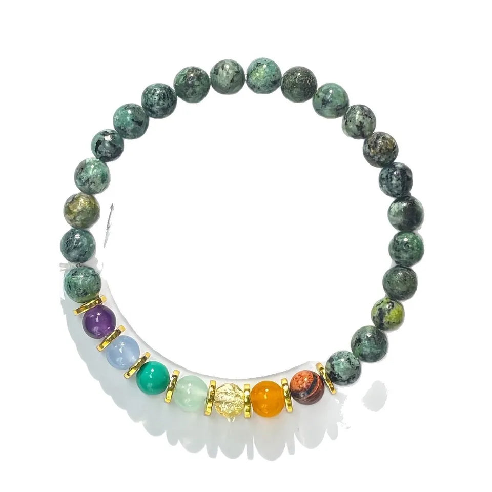 ✨ Attract Wealth and Prosperity Bracelet – 6mm African Turquoise Handmade Beaded Stretch Jewelry