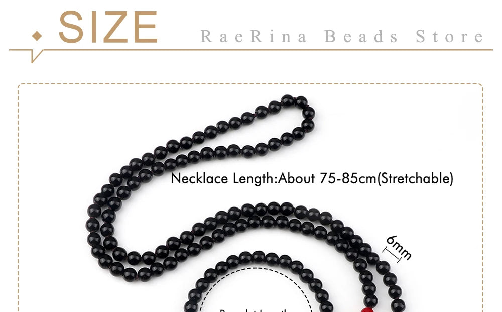 🌑 Black Onyx & 7 Chakra Mala: Shiny/Matte 108 Bead Necklace & Wrap Bracelet – Grounding, Protection & Anxiety Relief Meditation Rosary