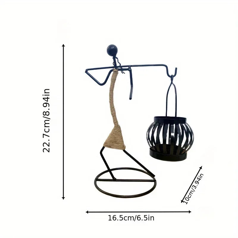 🕯️ Nordic Metal Candlestick – Abstract Character Sculpture Candle Holder | Handmade Figurines for Home Décor & Art Gifts | Free Shipping F