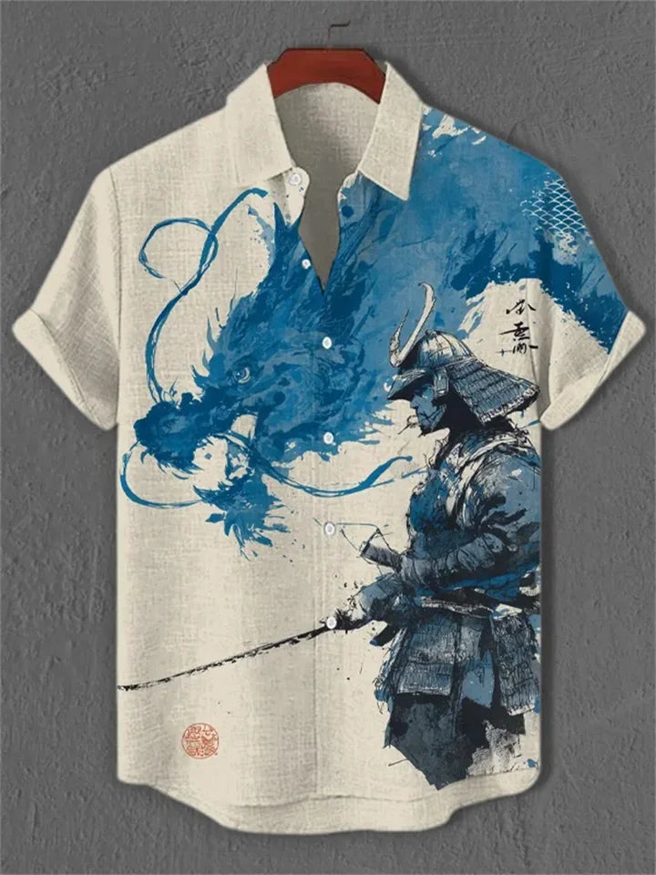 ✨ Emerald Noir Retro-Linen Cat Shirt: Men’s Artistic Dark Green Short Sleeve Top with Vintage Black Cat Graphic & Breathable Heritage Fabric (2026 Edition)
