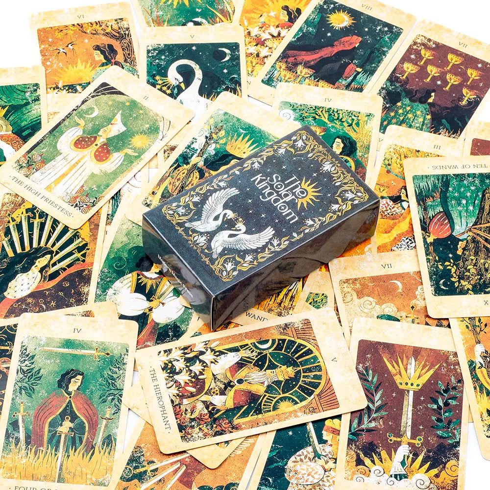 The Solar Kingdom Tarot Deck – 78-Card Oracle Set with Guidebook, English Divination Edition for Board and Party Games