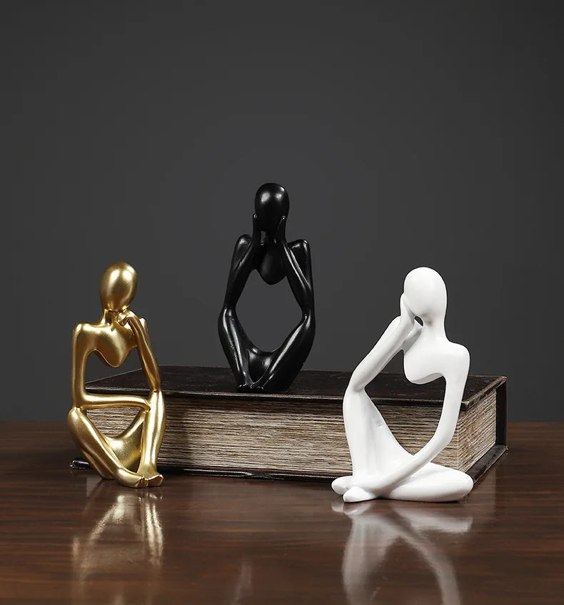 🧘‍♂️ Sand Color The Thinker Abstract Statue – Nordic Style Yoga Figurine for Living Room & Desk Decoration | Maison Home Décor | Free Shipping