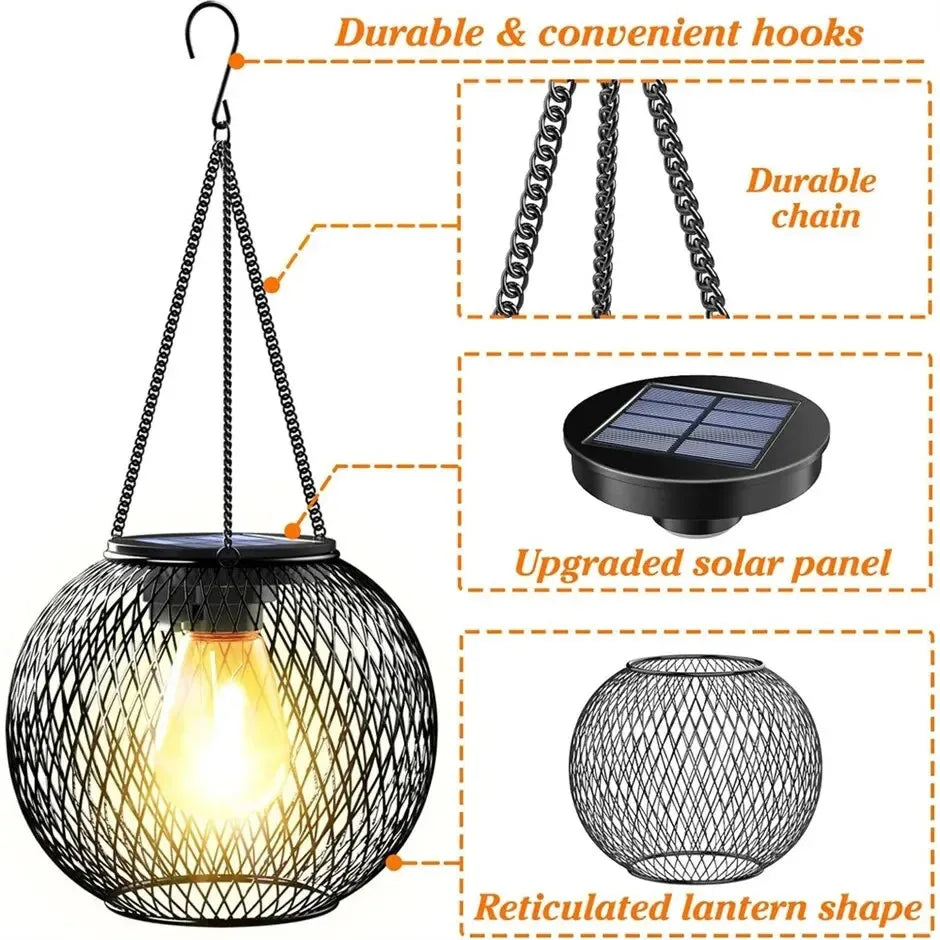 🌞 Solar Lantern Outdoor by Ortiny – Upgraded Waterproof Hanging Solar Light for Garden & Patio Décor | Free Shipping