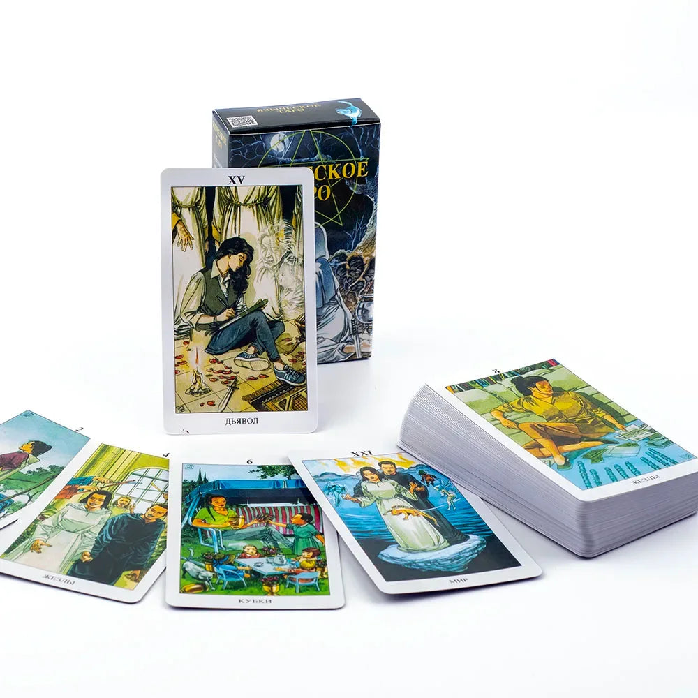 🌿 Russian Pagan Tarot Deck – Intricate 78-Card Set Featuring Mythical and Spiritual Visions for Deep Divination and Social Fun