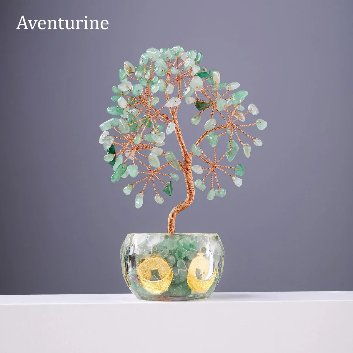 🌳 7 Chakra Healing Crystal Tree: "Get Rich" Money Tree with Natural Stones – Feng Shui Bonsai for Wealth, Luck & Home Office Decor aventurine