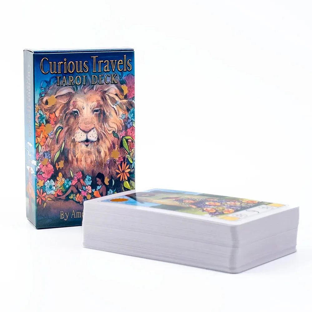 Curious Travels Tarot Deck – 79 Watercolor Cards for Precognition & Divination | Compact 10.3 × 6 cm Size