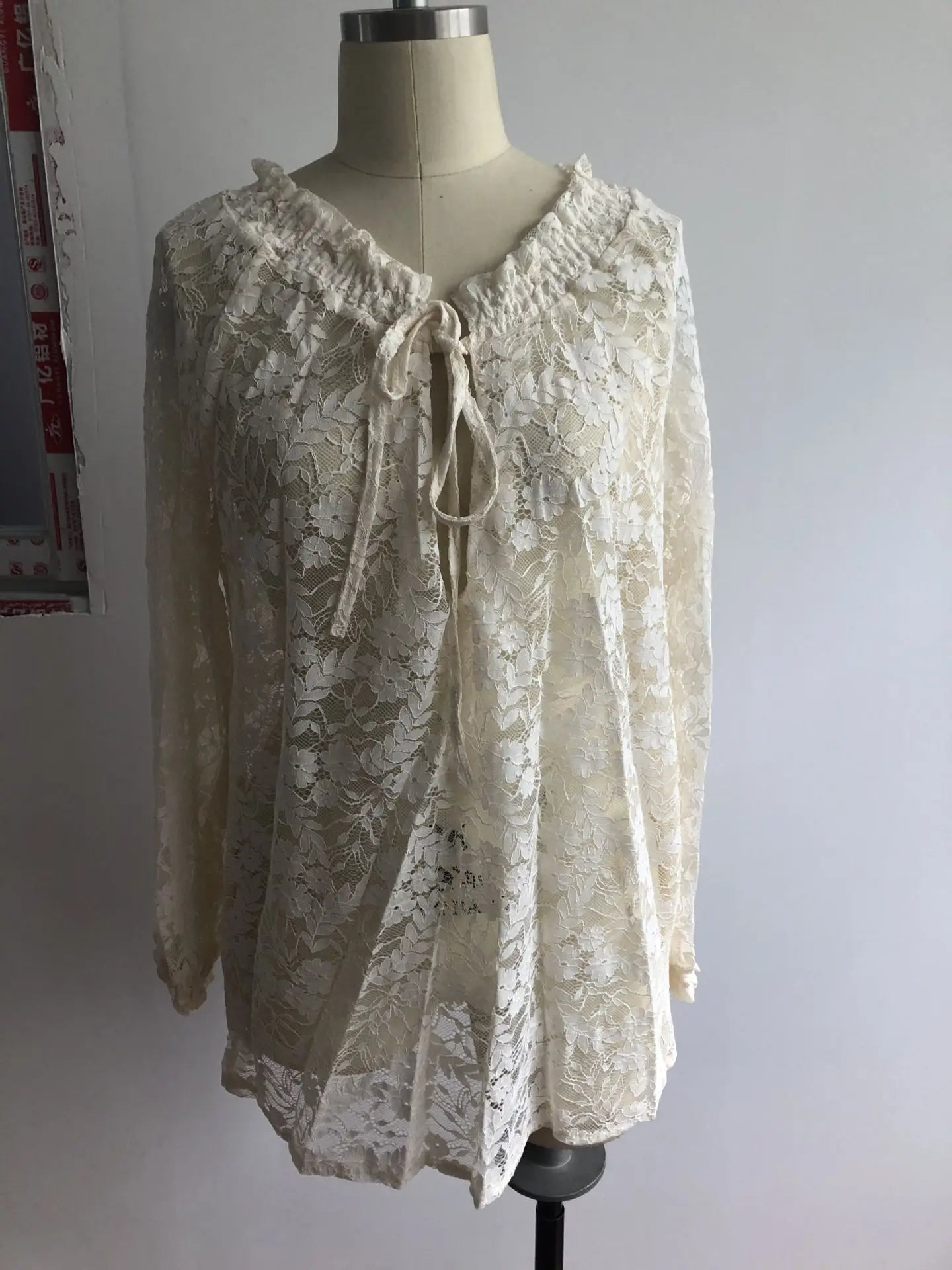 🛍️ 2025 Women’s Boho Lace Hollow Out Deep V Neck Pullover Blouse – Elegant Casual Tops for Spring & Summer