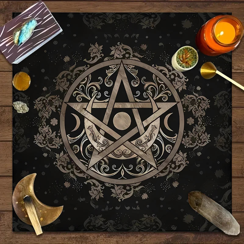 🌟🌙Mystic Star Moon Tablecloth | Bohemian-Style Table Decor & Accessories – Perfect for Tarot Party Table Setting YLB-7