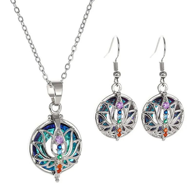 🌸 Elegant 7 Chakra Lotus Necklace: Healing Stone Pendant for Women – Energy Balance Yoga Jewelry & Meaningful Anniversary Gift