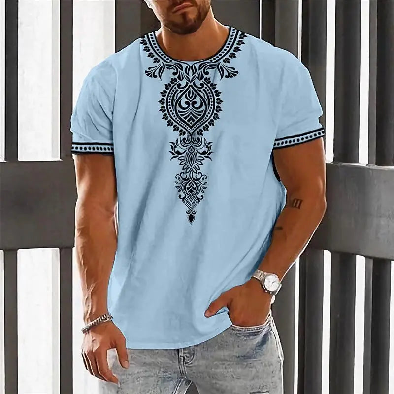 🌍 The Dashiki Street-Heritage T-Shirt: Premium Men’s Vintage Ethnic Tee – High-Definition Traditional Dashiki Print, Breathable Soft-Touch Cotton Blend, and Sophisticated Retro Streetwear Short-Sleeve H24091518089