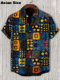🌍 The Dashiki Street-Heritage Edition: Premium Men’s Vintage African Tribal Shirt – High-Definition Retro Dashiki Print, Breathable Urban-Luxe Fabric, and Sophisticated Short-Sleeve Streetwear Button-Down Shirts-SZF67203