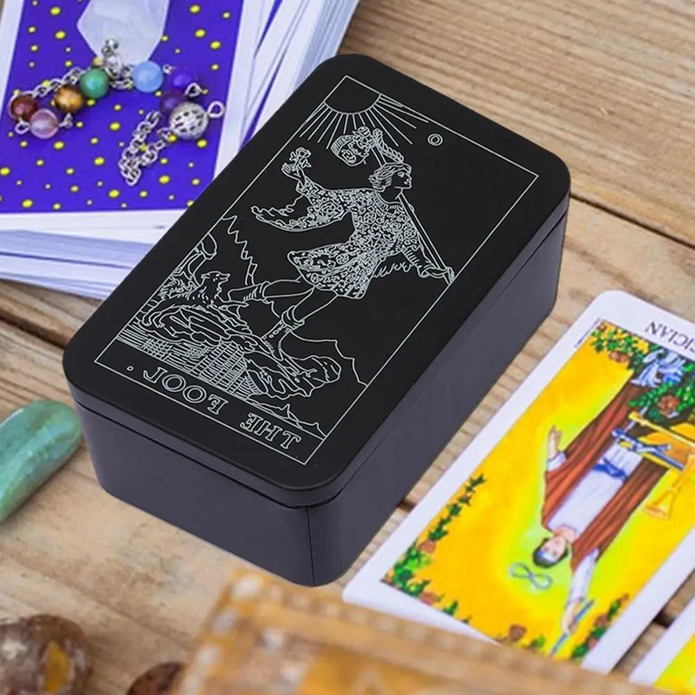 Tarot Cards Box Iron Case Holder for Card Deck Storage Portable Tarot Organizer Storage Case Holder Box For Tarot Cards And Game
