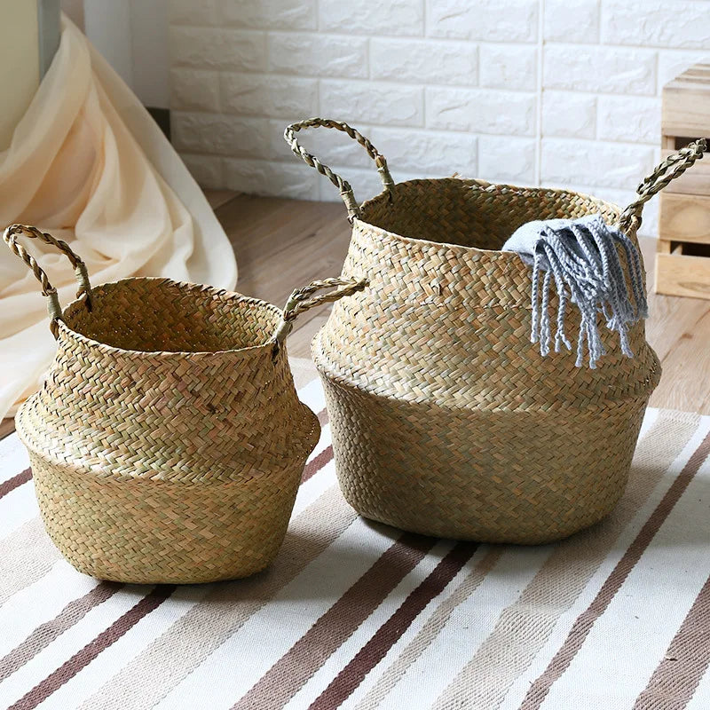 🌿 Natural Storage Baskets – Straw, Wicker, Rattan & Seagrass for Stylish Home & Garden Organization