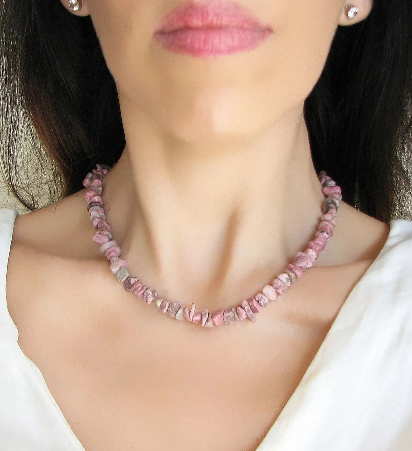 ✨ Turquoise Crystal Beaded Necklace – Perfect 11th Anniversary Gift for Wife – December Birthstone & Chakra Chip Choker A10