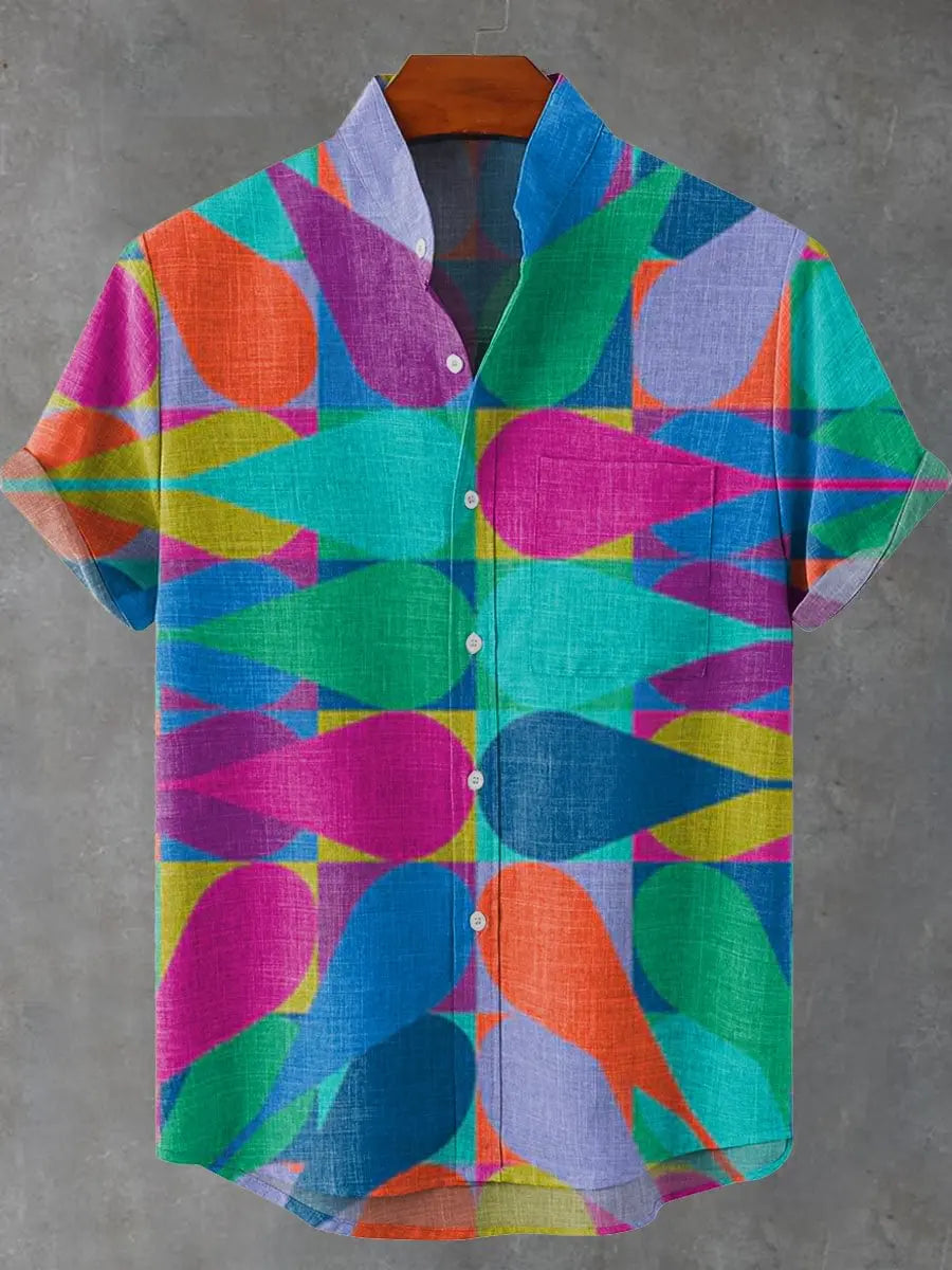 🌊 The Zen Wave Heritage: Premium Men’s 3D Printed Linen Shirt – High-Definition Retro Japanese Wave Graphic, 100% Breathable Organic Linen-Hybrid, and Sophisticated Hawaiian Beach Holiday Short-Sleeve MK269