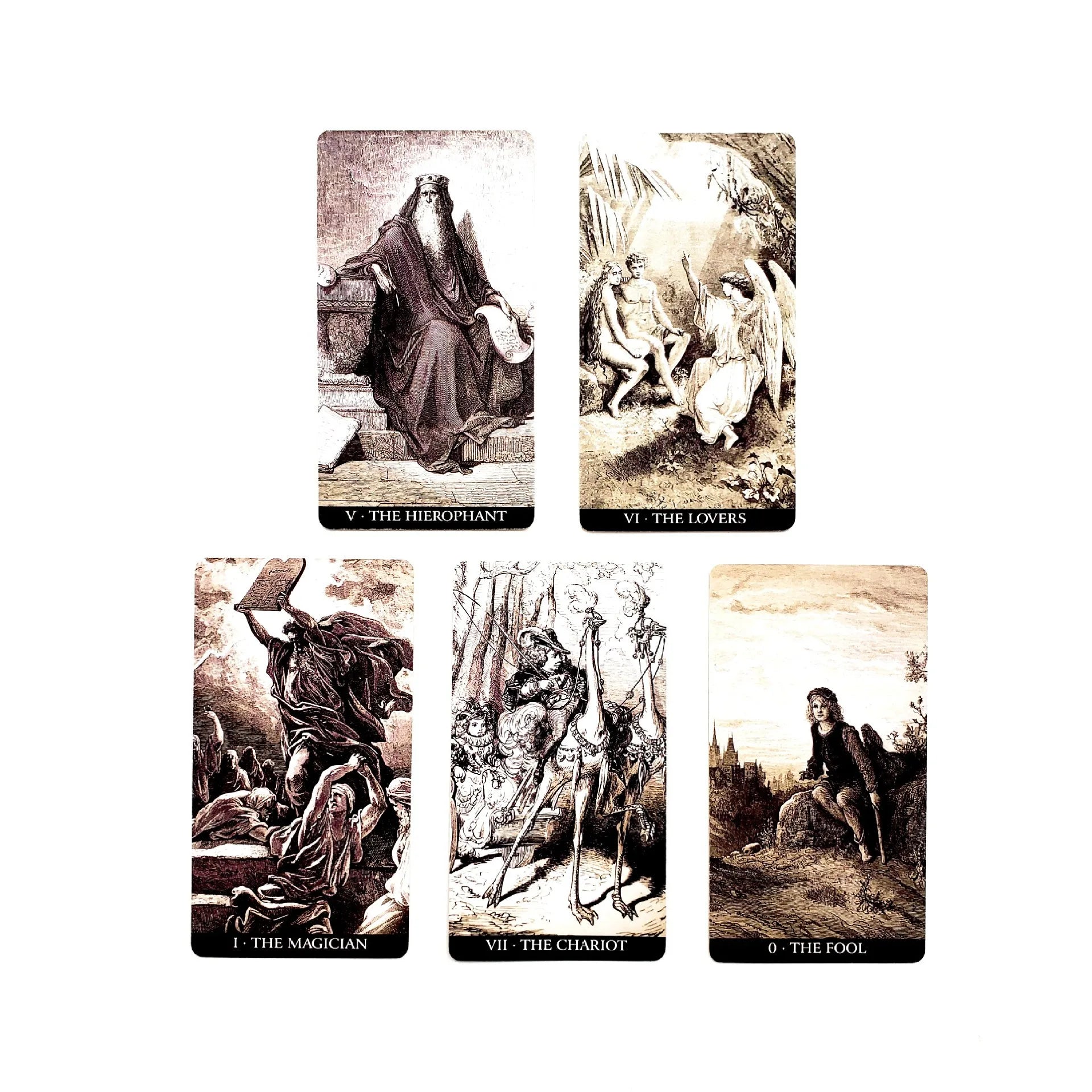 🎴Gustave Doré Tarot Deck – 78-Card Black & White Masterpiece for Spiritual Divination and Fun Family Board Game