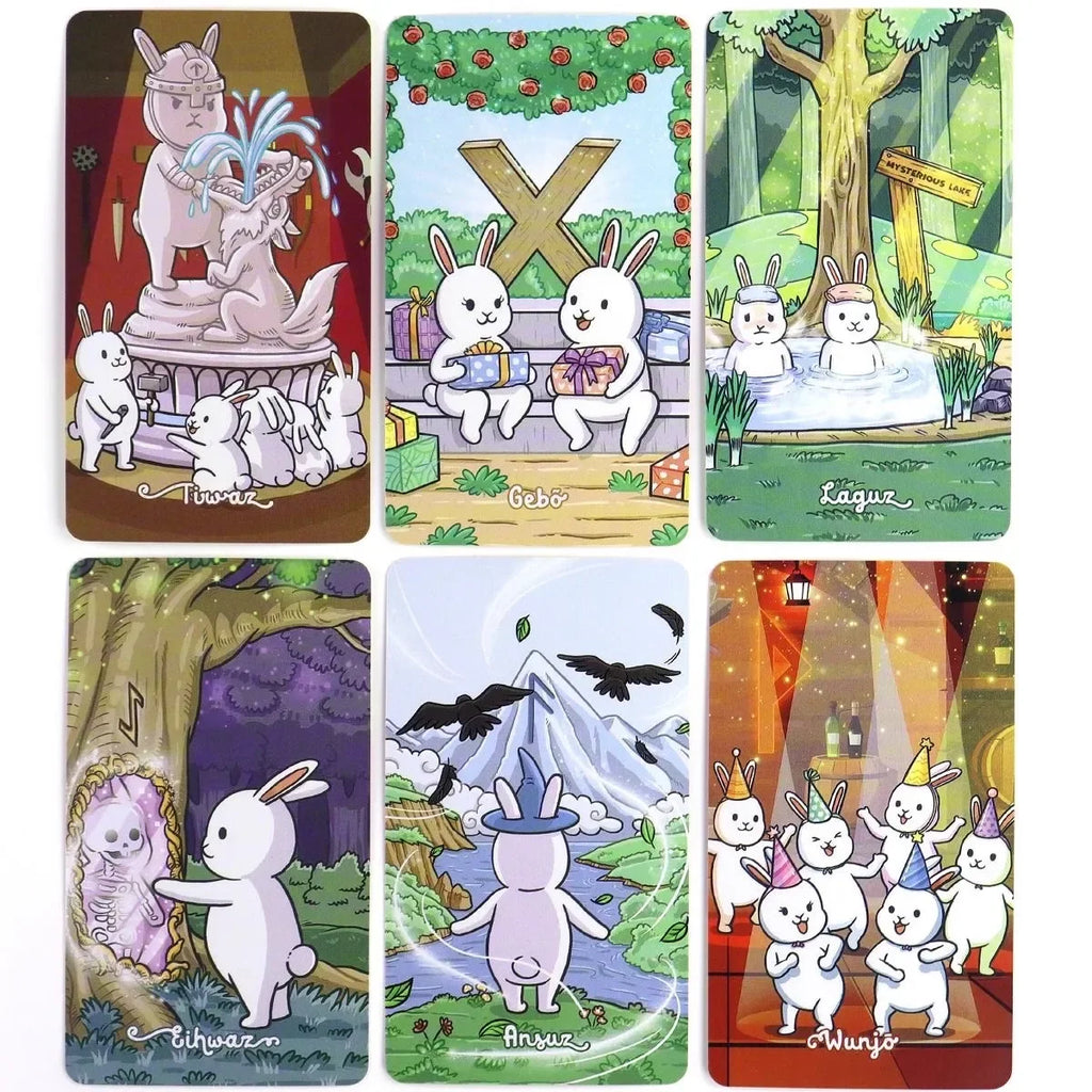 Chubby Bun Rune (Elder Futhark) V2 Tarot Deck – 78-Card Whimsical Bunny-Themed Divination and Board Game Deck