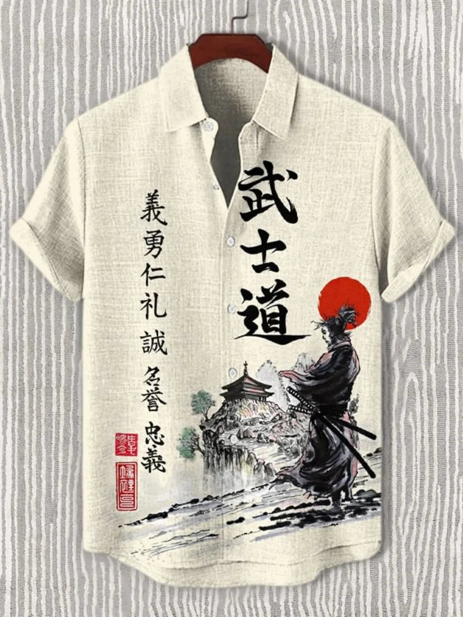 ⚔️ The Bushido Code Edition: Premium Men’s 3D Art Graphic Shirt – High-Definition Samurai Warrior Print, Ultra-Breathable Performance Fabric, and Sophisticated Urban-Casual Short-Sleeve Silhouette ZX549