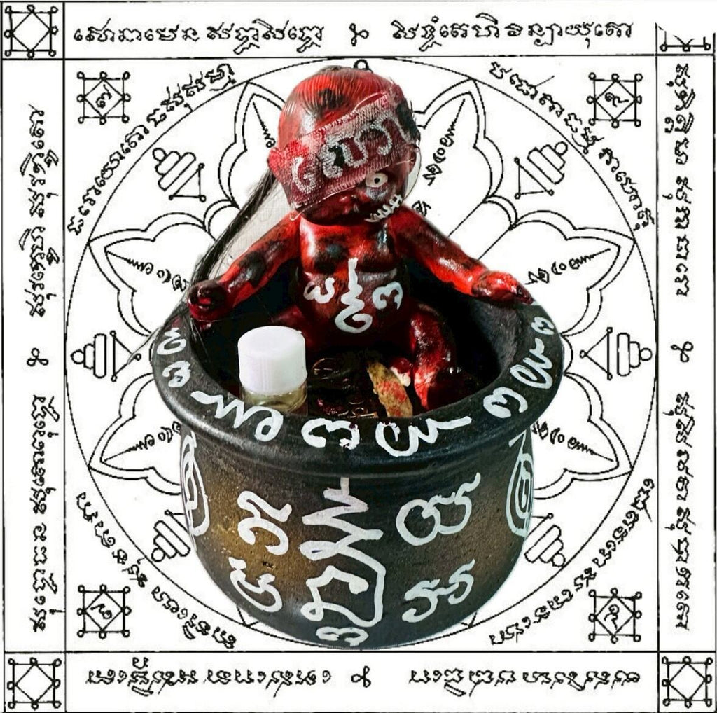 👻 "Phrai Kuman Thong" by Ajarn Pu Ee: Authentic Necromancy Amulet for Gambling Luck & Wealth Calling