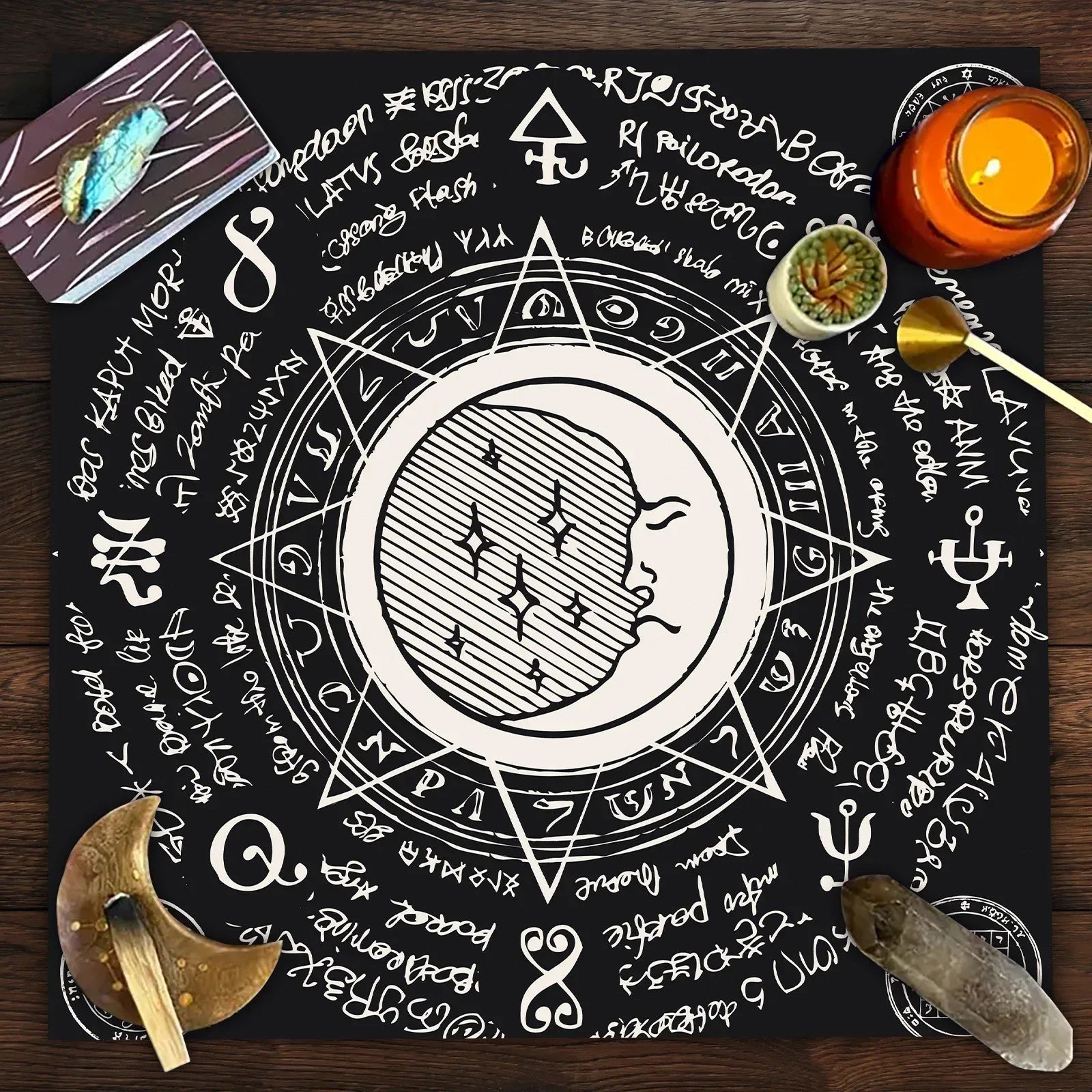 🃏 Mandala Tree of Life Tarot Tablecloth – Sea Velvet Square Butterfly Altar Cloth for Tarot Readings, Terrace Dining & Multi-Purpose Mystic Decor 02