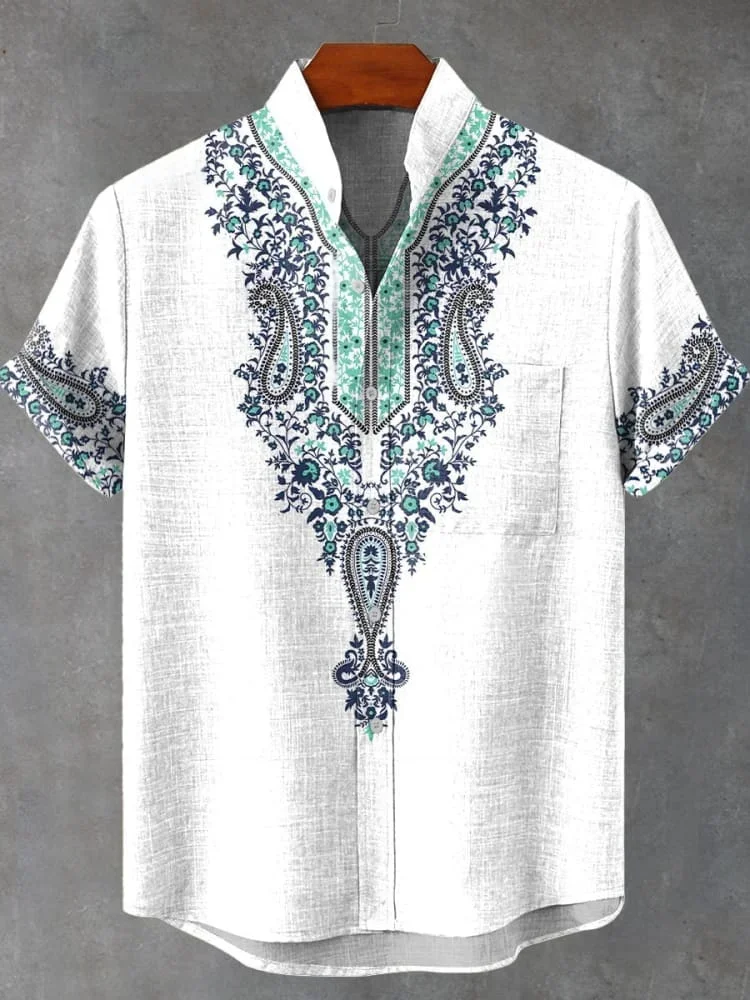 🌍 The Ancestral Modesty Heritage Edition: Premium Men’s Retro African Tribal Totem Shirt – High-Definition Digital Print, Breathable Organic Cotton-Linen Blend, and Sophisticated Modest Street-Trend Silhouette