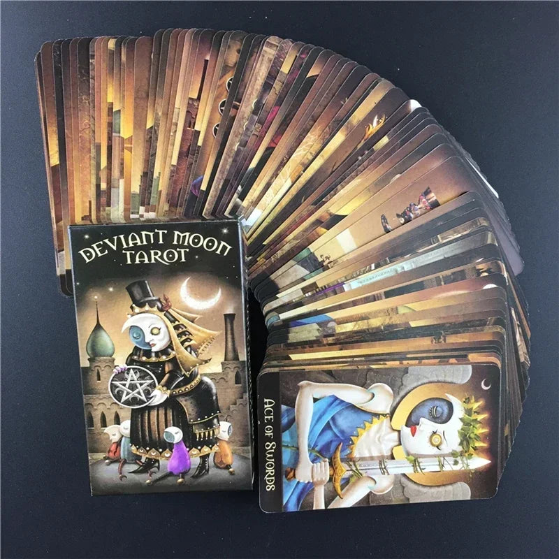 Deviant Moon Tarot Cards – 78-Card English Board Game Deck for Family Parties and Entertainment