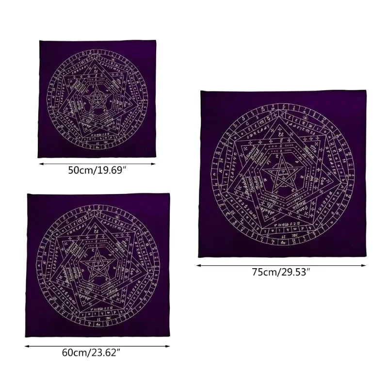 🎲 Square Shape Pendulum Divination Altar Tablecloth | Tarot Pad & Rune Table Cloth – Astrology Oracle Board Game Mat