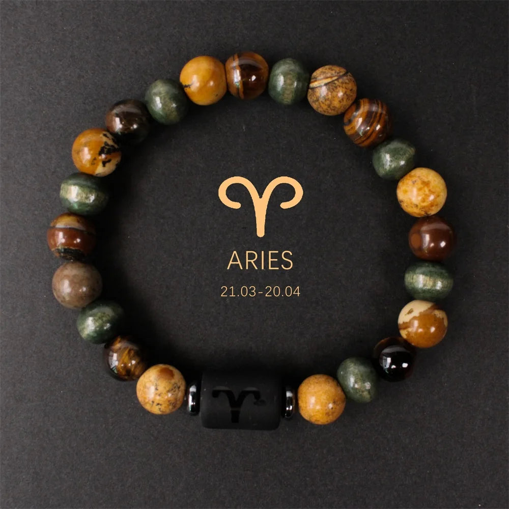 ✨ Boho Natural Stone Tiger’s Eye Bracelet – Unisex Jewelry for Women & Men – Unique Birthday & Christmas Gift for Boyfriend Gold-color