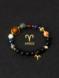 ✨ Eight Planets & 12 Constellation Bracelets – Natural Stone Universe Galaxy Solar System Jewelry – Featuring Libra, Virgo & Leo Designs 1Aries