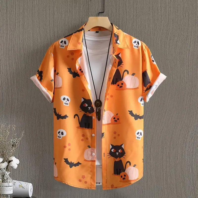 🏝️ The Harajuku-Hibiscus Y2K Masterpiece: Premium Men's Luxury Hawaiian Shirt – Retro Floral Graphic Print, Breathable Short-Sleeve Casual Top, and Signature Harajuku Oversized Silhouette