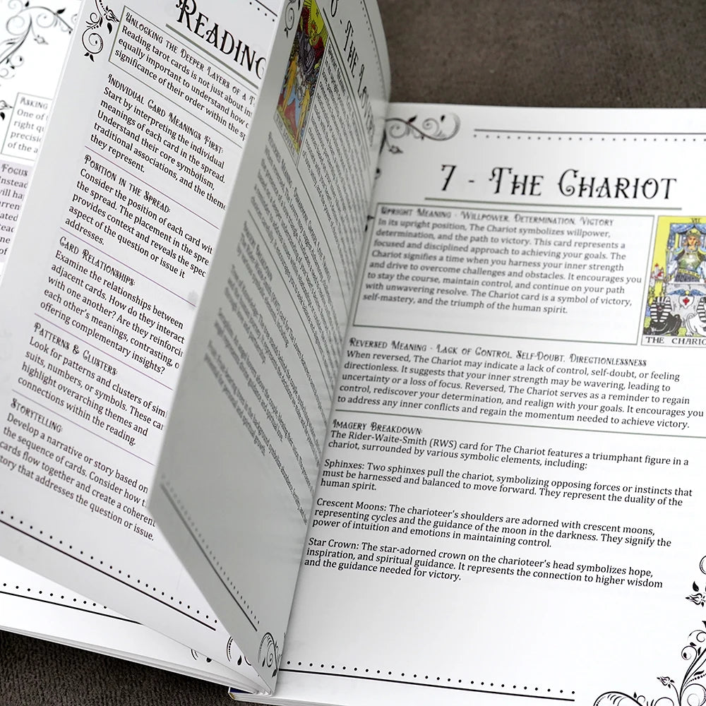 ✨ Tarot Beginner's Guide – 106 Pages Card Meanings, Reading Spreads, Cheat Sheets for Learning and Understanding Tarot