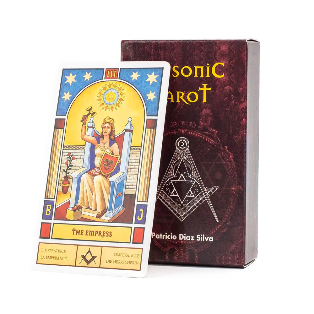 🏛️ Masonic Tarot Deck by Patricio Diaz Silva – 78 Pcs Esoteric Fortune Telling Cards