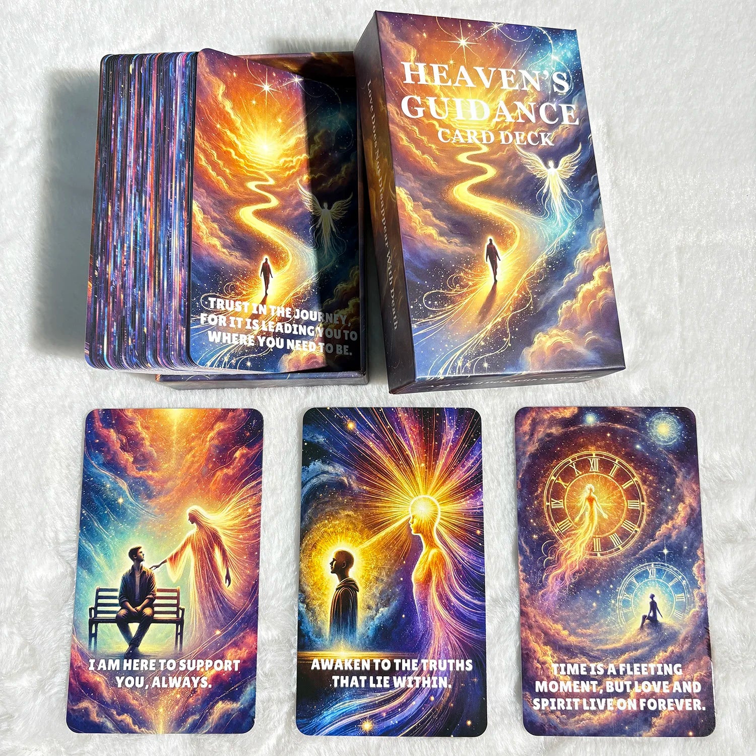 🌟 Heaven Guidance Oracle Cards – 54-Card Deck with Paper Guidebook, English Version for Spiritual Guidance and Fate Divination