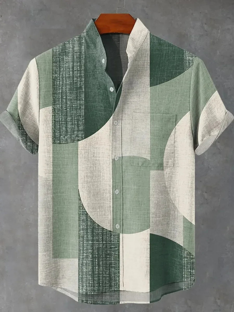 🎉 The Chromatic Horizon 3D Masterpiece: Best-Selling Men's Designer Hawaiian Shirt – High-Definition Multi-Color Print, Breathable Premium Linen-Blend, and Sophisticated Outdoor Party Silhouette DXYM-OL9