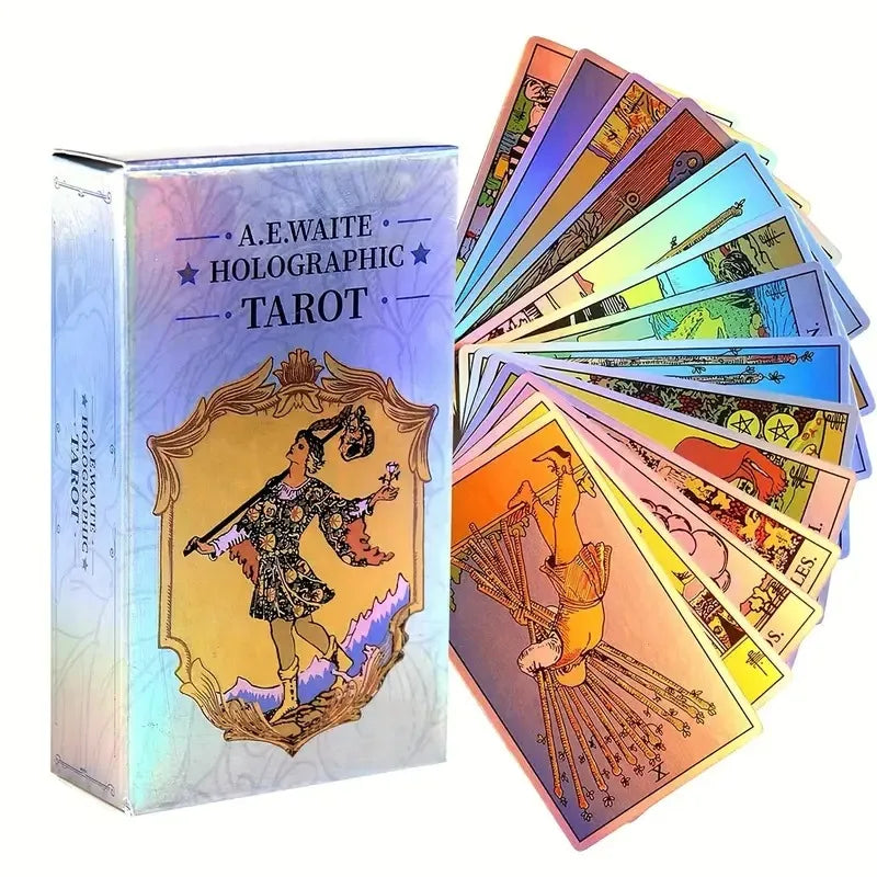 🔮 Classic Holographic Waite Tarot Card Deck – 78 Flash Cards for Divination, Beginners & Collectors | Free Shipping