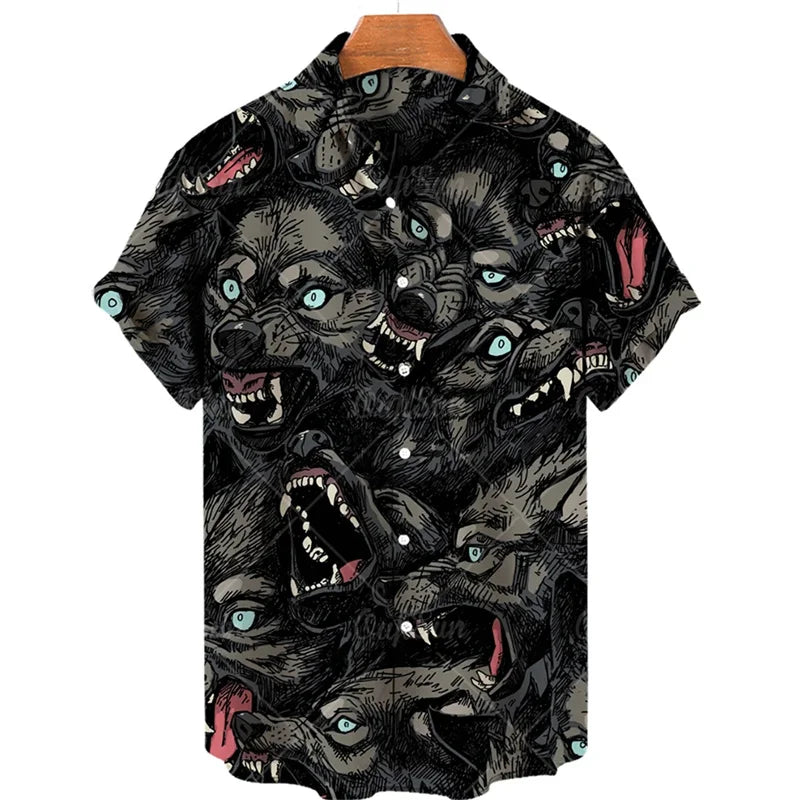 ✨ The Wild Feline Edition: Premium Men’s 3D Angry Cat Hawaiian Shirt – High-Definition Stereo Visual Graphic, Oversized Breathable Summer Tee, Ultra-Realistic Animal Print Short-Sleeve, and Sophisticated Urban-Holiday Performance Shirt (S-5XL)