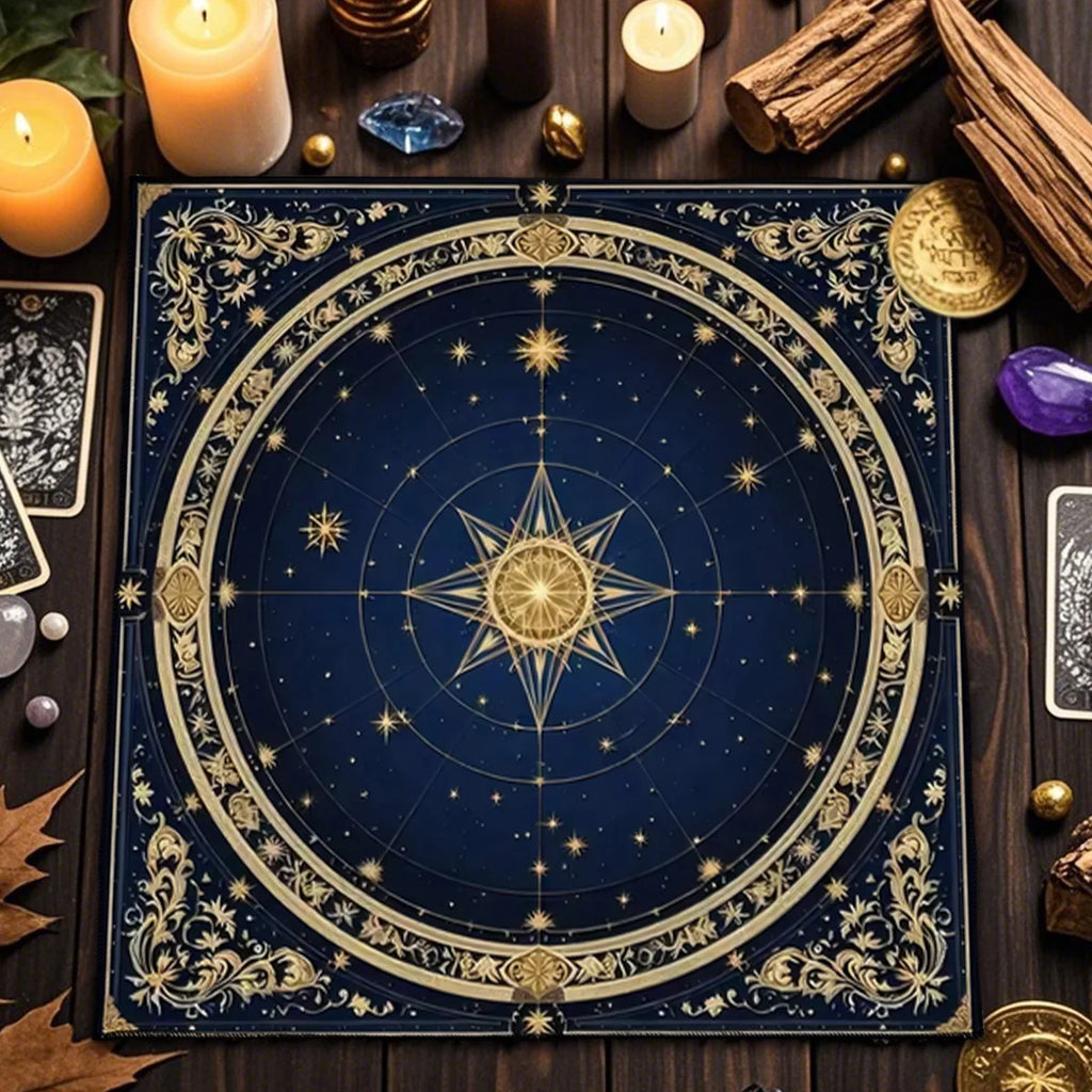 🃏 Star Map Tarot Tablecloth – Polyester Astrology Array Board Altar Cloth for Tarot Enthusiasts, Zodiac Rituals & Celestial Home Decor TLB (911)