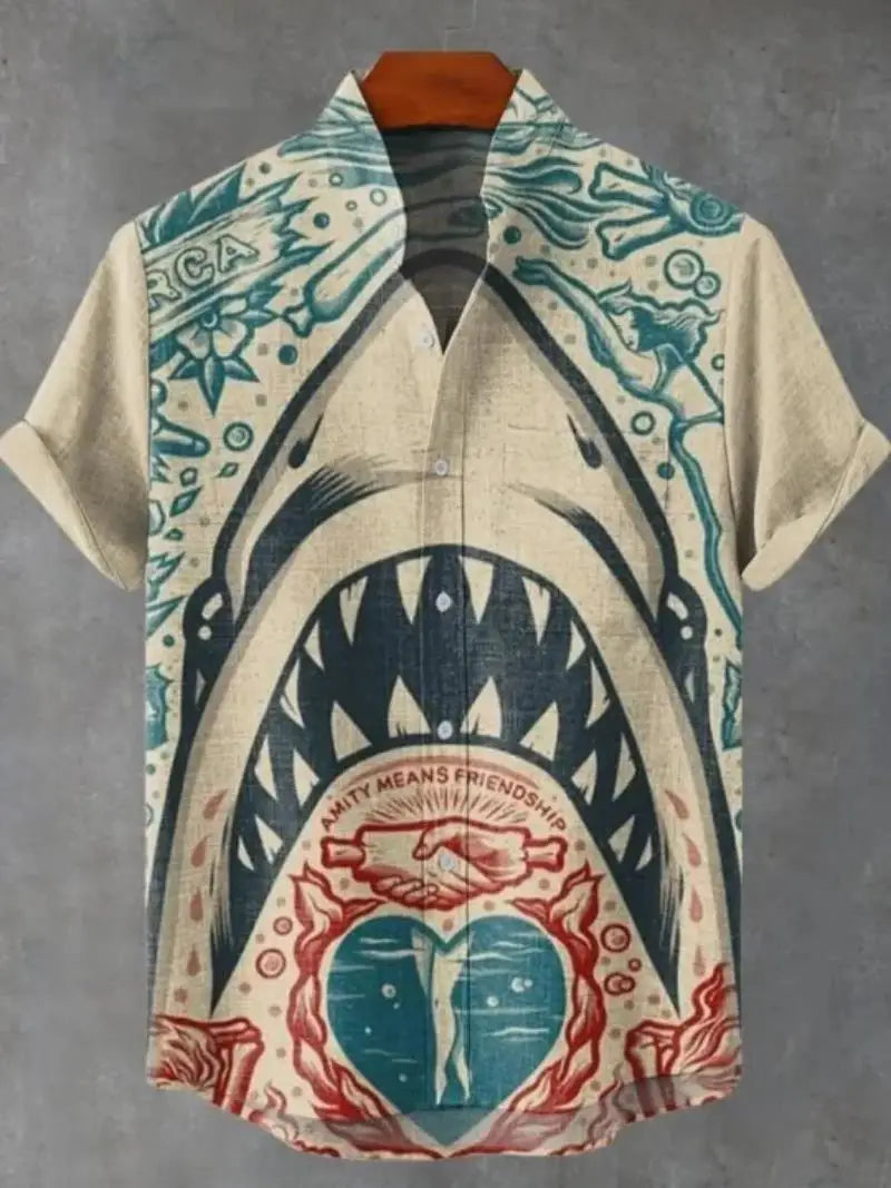 🏝️ The Elite Geometric Camisa: Premium Men’s Short-Sleeve Linen Shirt – High-Definition 3D Artistic Print, Ultra-Breathable Casual Button-Down, and Sophisticated Hawaiian Holiday Fashion (Incredible Value Edition) SFQQQD1557