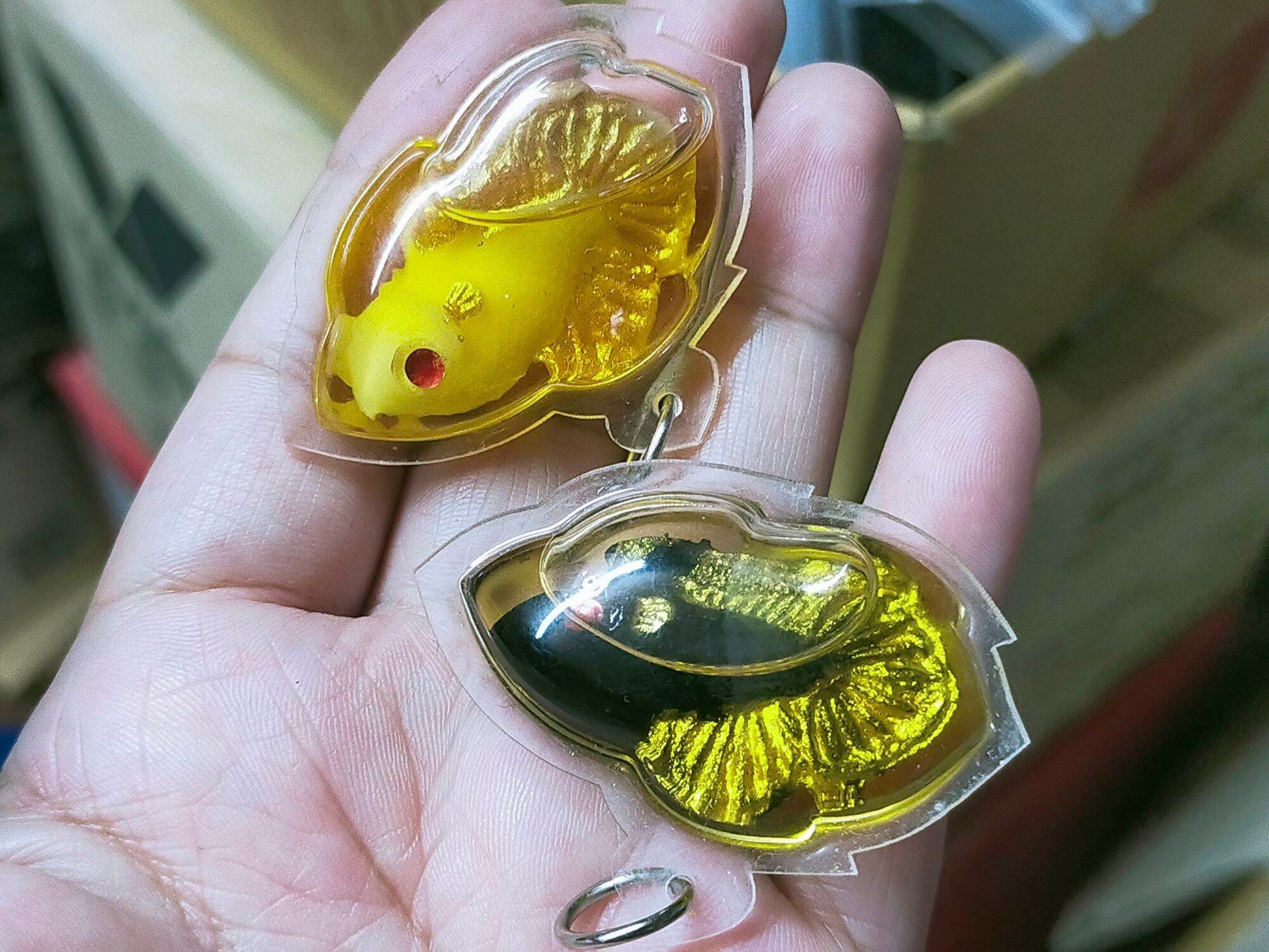 Authentic Pla Kad Sarapat Amulet - Powerful Pla Kad Sarapat Amulet by Luang Pho Mian Kallayano, Encased in Herbal Oil, 3.7x4.8 cm, Fully Consecrated