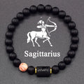✨ 12 Zodiac Sign Bracelet Homme – Natural Yellow Tiger Eye Stone & Hematite Constellation Bangle – Cancer, Taurus, Libra Astrology Bracelet for Women 16 Sagittarius 8 mm Beads