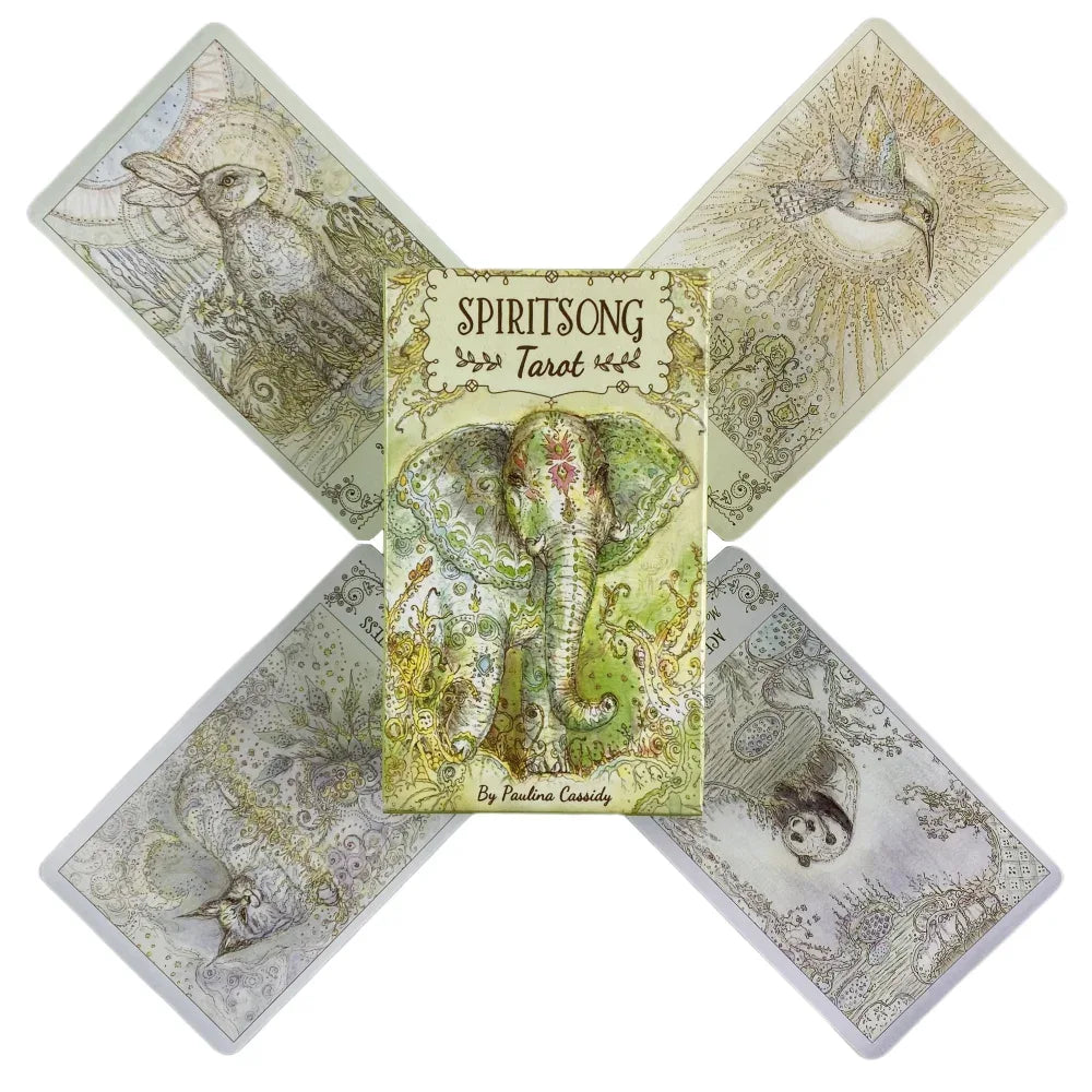 Spiritsong Tarot – 78-Card Animal Spirit Tarot Deck with 108-Page Guidebook, English Edition