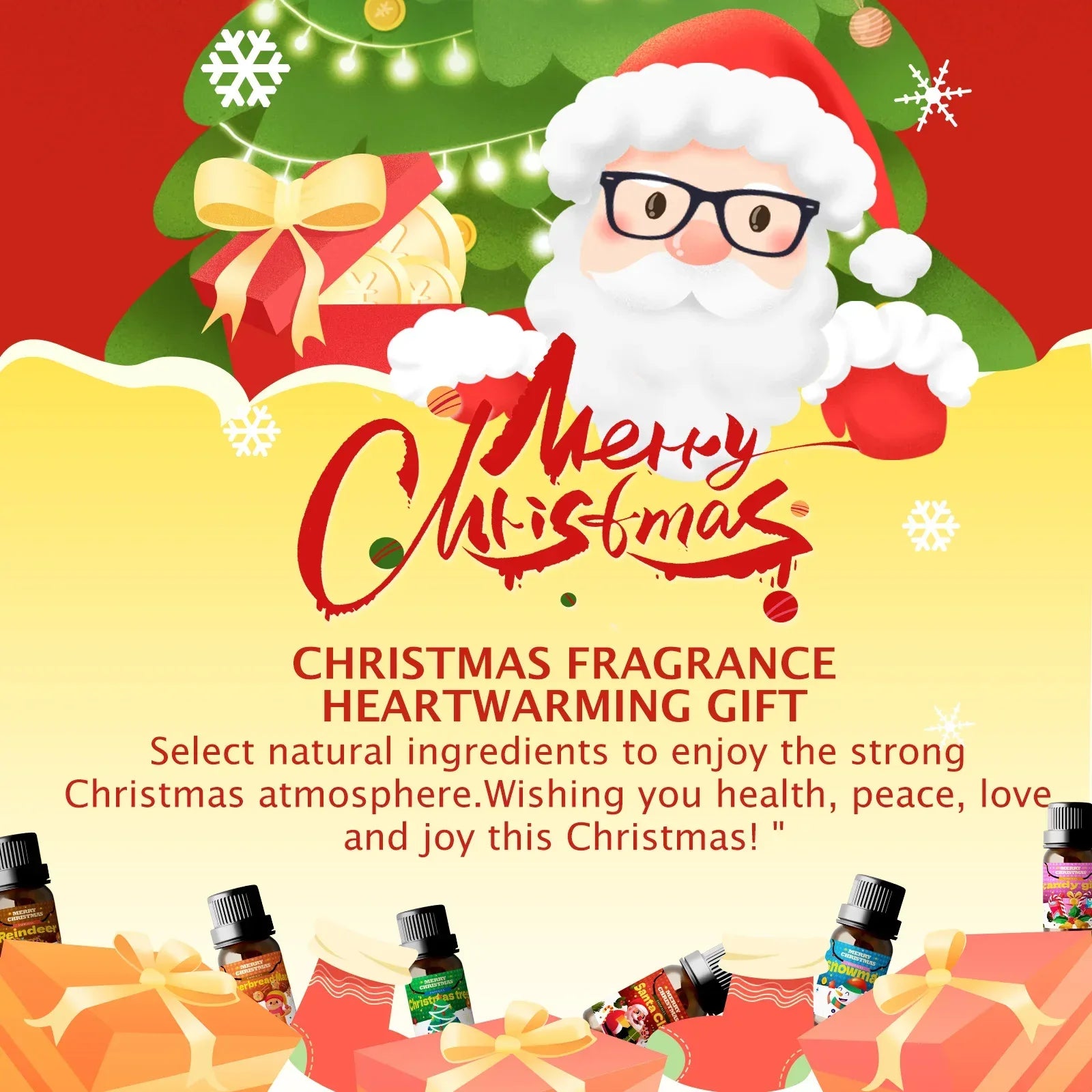 🎄 6PC/1PC Christmas Perfume Essential Oil Gift Set – Festive Aromatherapy Collection for Diffuser, Candle Making, and Home Freshening