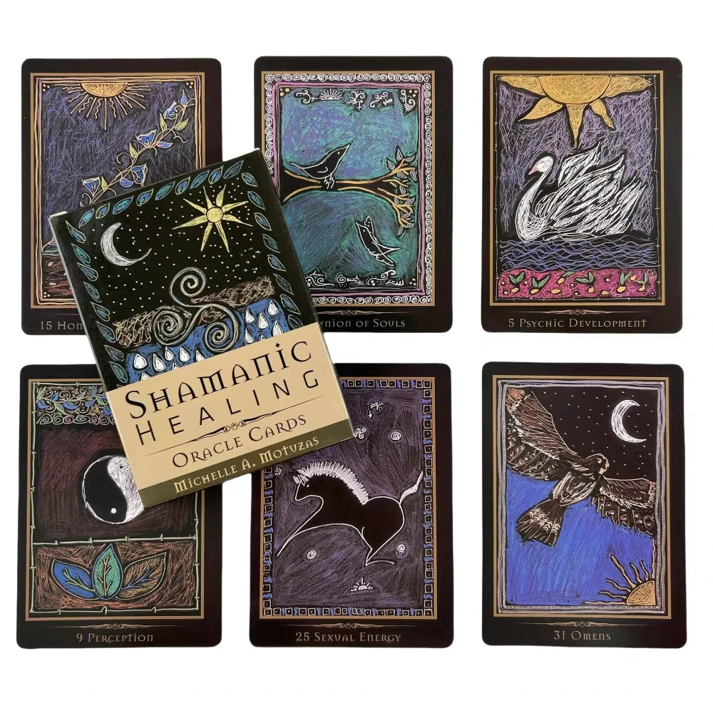 Shamanic Healing Oracle Cards – 44-Card Deck with 120-Page Guidebook for Spiritual Guidance, Divination & Personal Healing